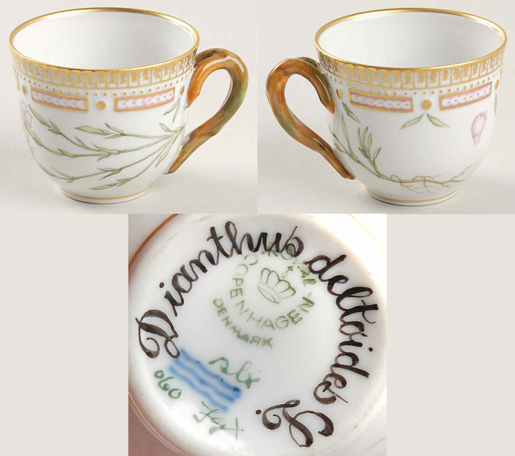 Flora Danica (1961 To Current) Flat Demitasse Cup-Dianthus deltoides L by Royal Copenhagen-1