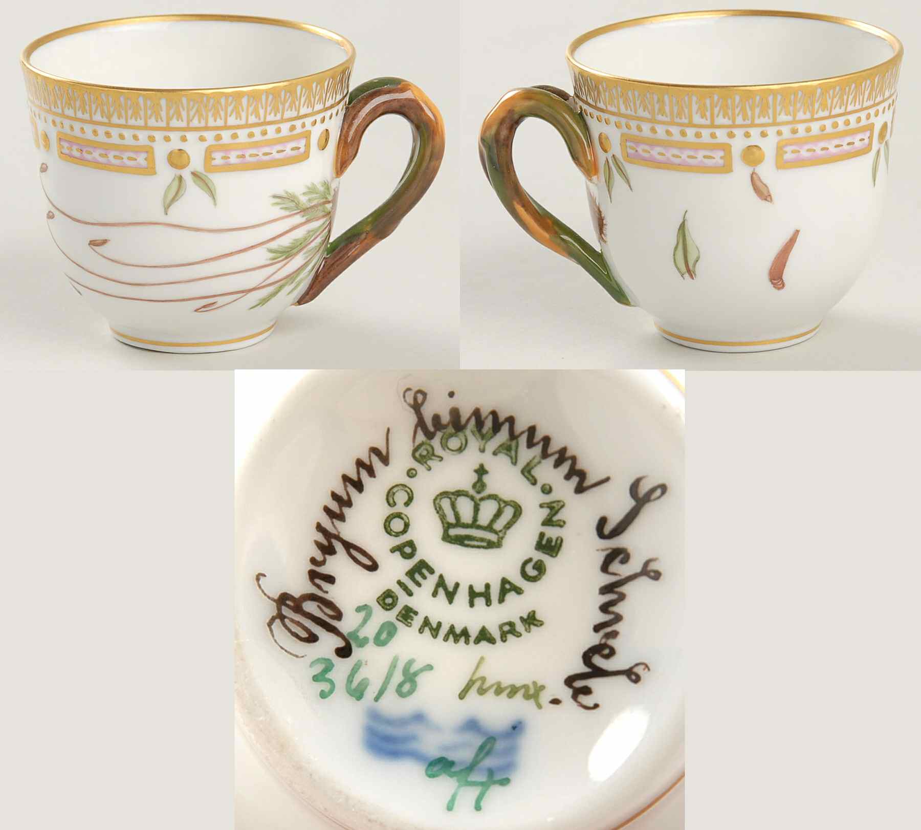 Flora Danica (1961 To Current) Flat Demitasse Cup-Bryum bimum Schreb by Royal Copenhagen-1