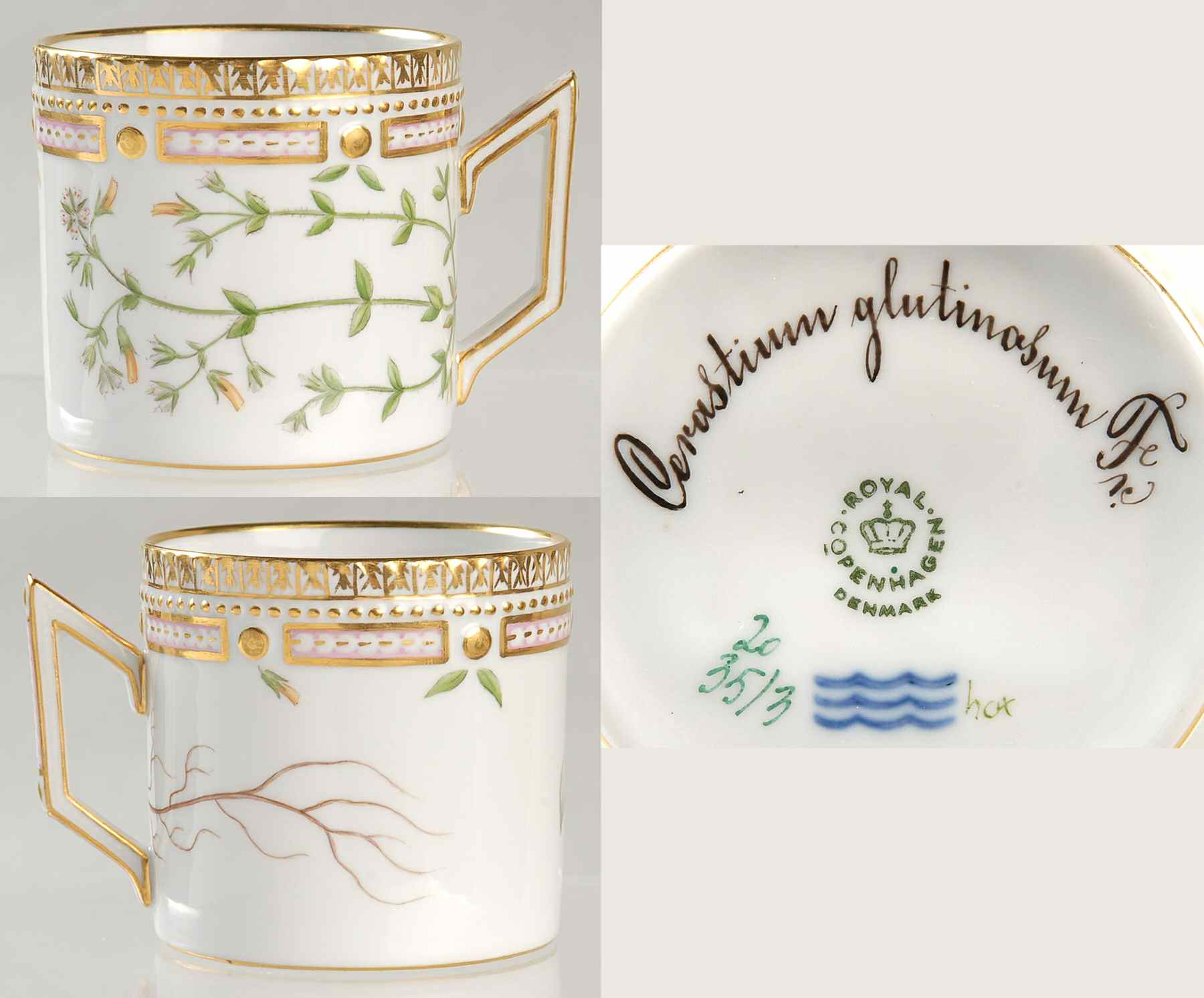 Flora Danica (1961 To Current) Chocolate Cup-Cerastium glutinosum Fr by Royal Copenhagen-1