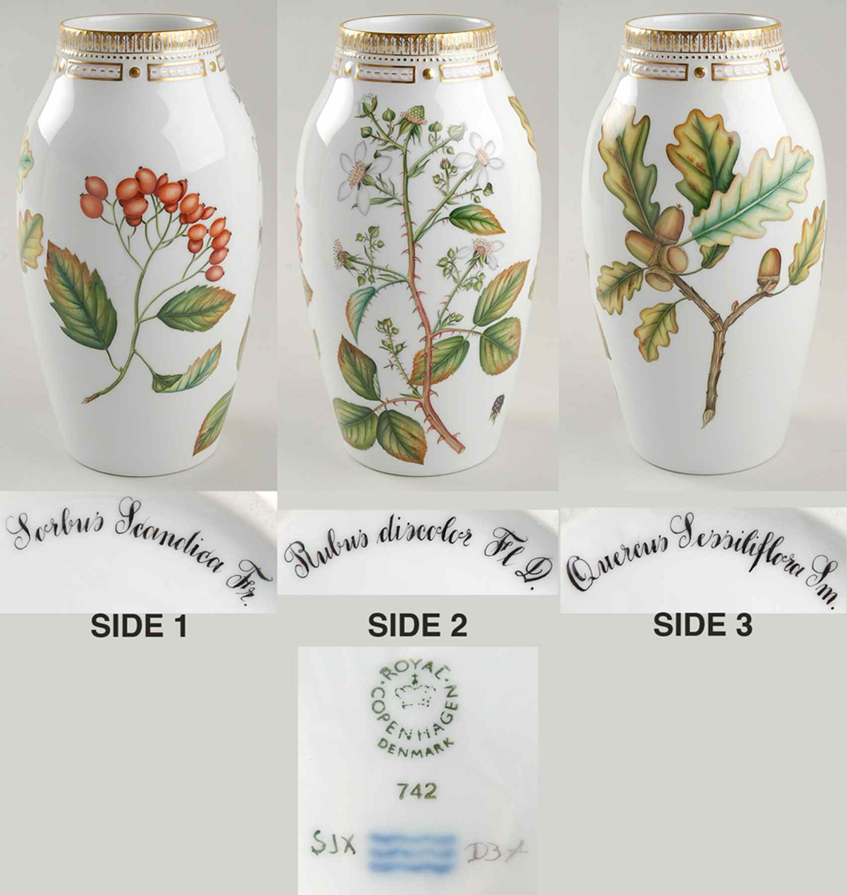 Flora Danica (1961 To Current) 13" Large Covered Vase-No Lid-Autumn-Sor Sca, Rub by Royal Copenhagen-1