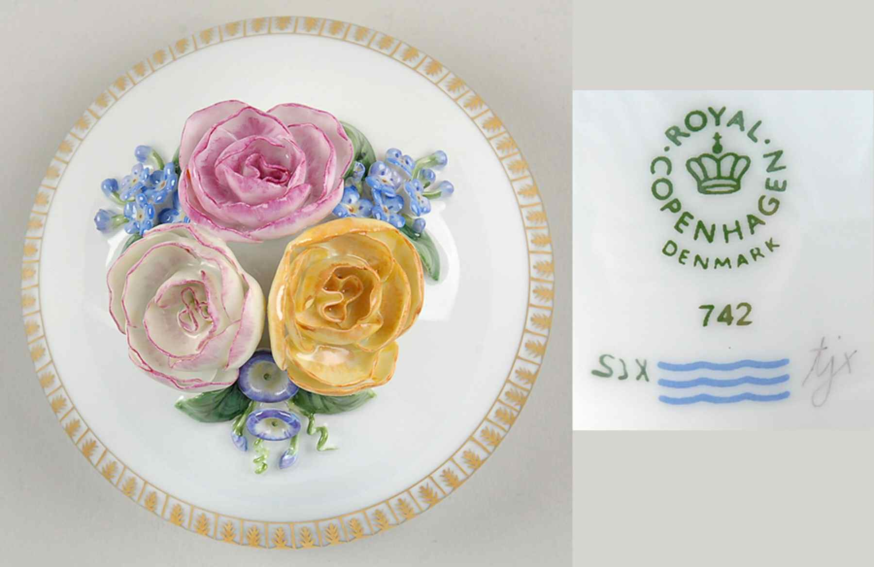 Flora Danica (1961 To Current) Lid for 13" Large Covered Vase-Summer-No Decal by Royal Copenhagen-1