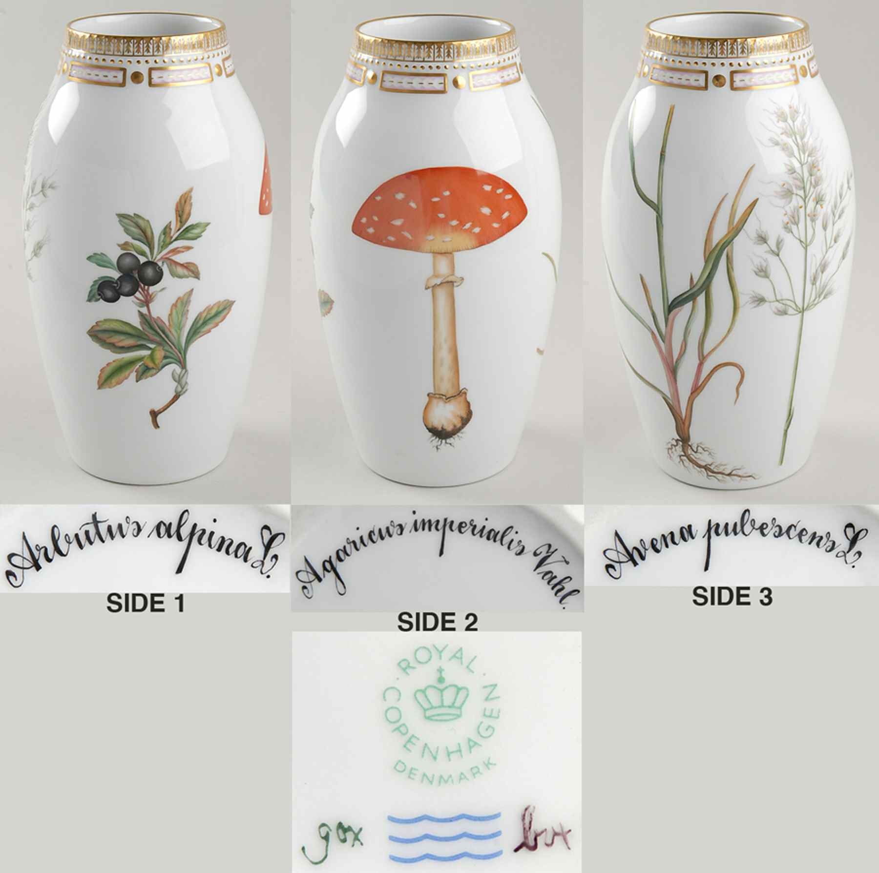 Flora Danica (1961 To Current) 12" Small Covered Vase-No Lid-Autumn-Ave Pub, Arb by Royal Copenhagen-1