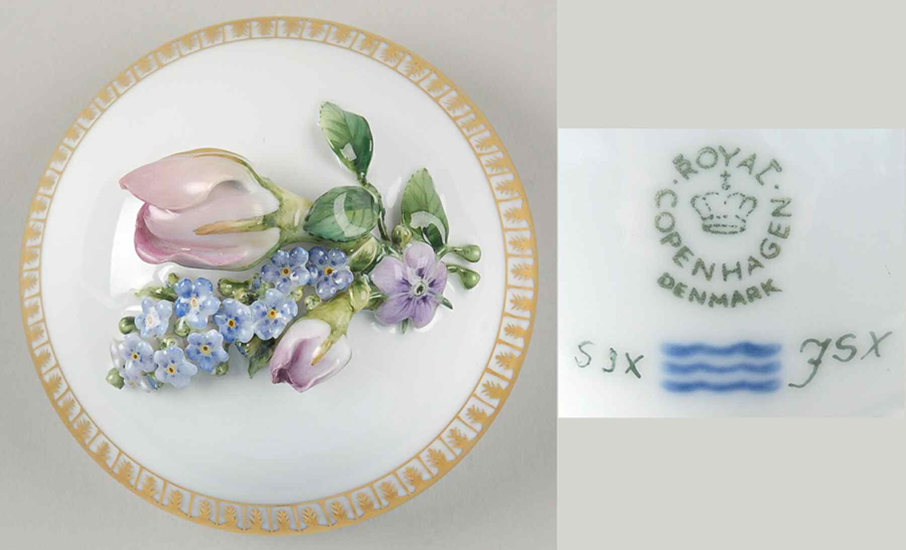 Flora Danica (1961 To Current) Lid for 12" Small Covered Vase-Winter-No Decal by Royal Copenhagen-1