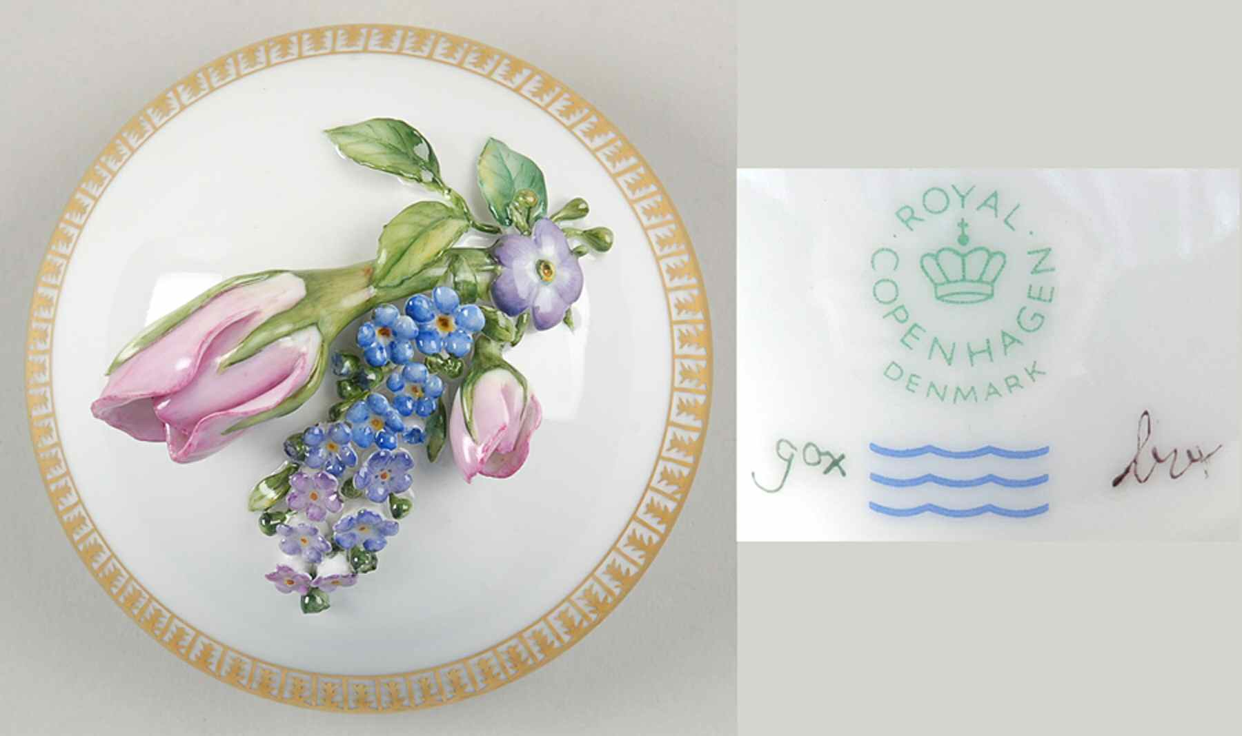 Flora Danica (1961 To Current) Lid for 12" Small Covered Vase-Autumn-No Decal by Royal Copenhagen-1