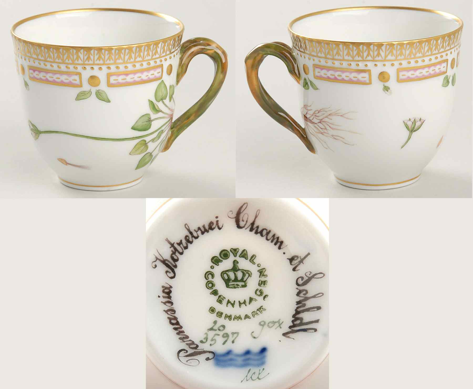 Flora Danica (1961 To Current) Flat Cup-Parnassia kotzebuei Cham et Schldl by Royal Copenhagen-1