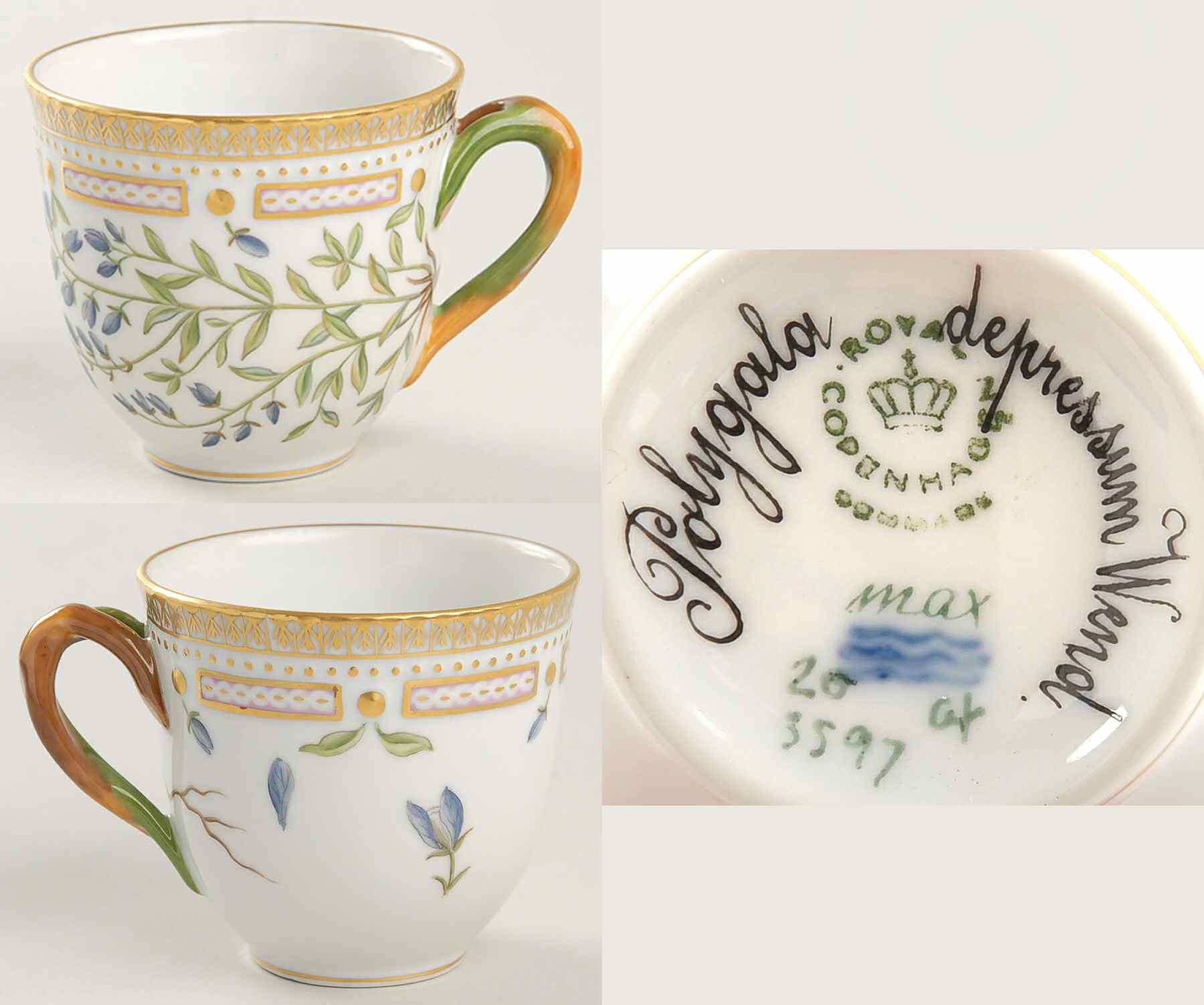 Flora Danica (1961 To Current) Flat Cup-Polygala depressum Wend by Royal Copenhagen-1
