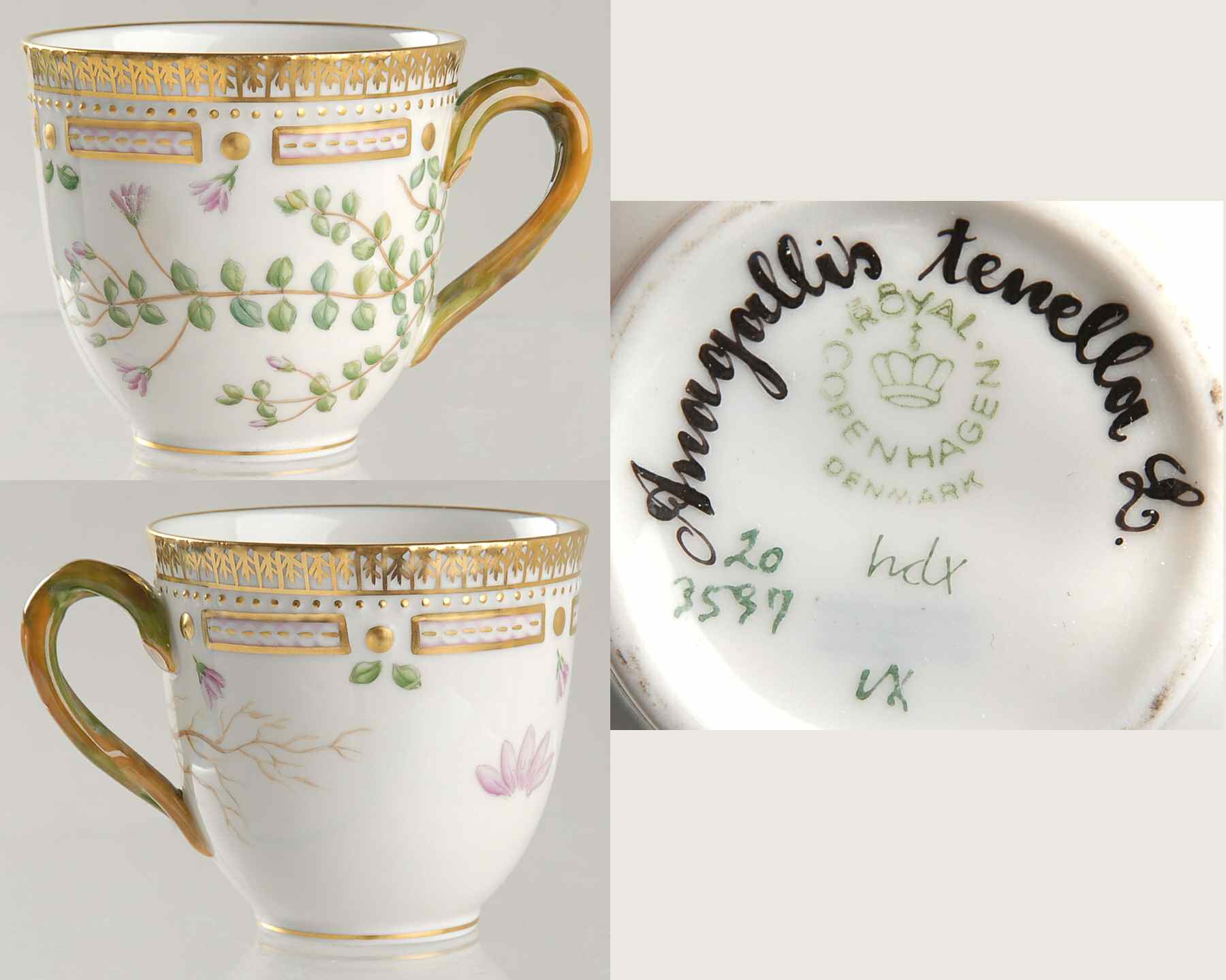 Flora Danica (1961 To Current) Flat Cup-Anagallis tenella L by Royal Copenhagen-1