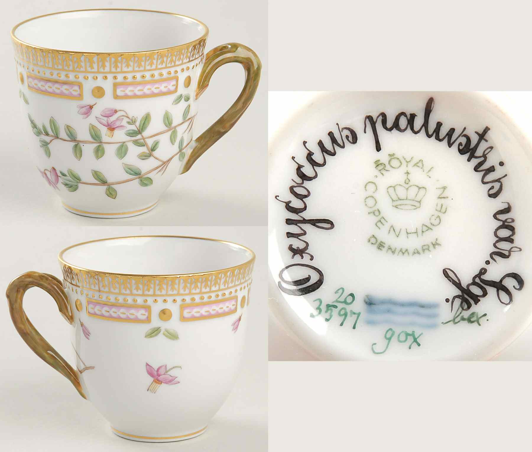 Flora Danica (1961 To Current) Flat Cup-Oxycoccus palustris var Lge by Royal Copenhagen-1