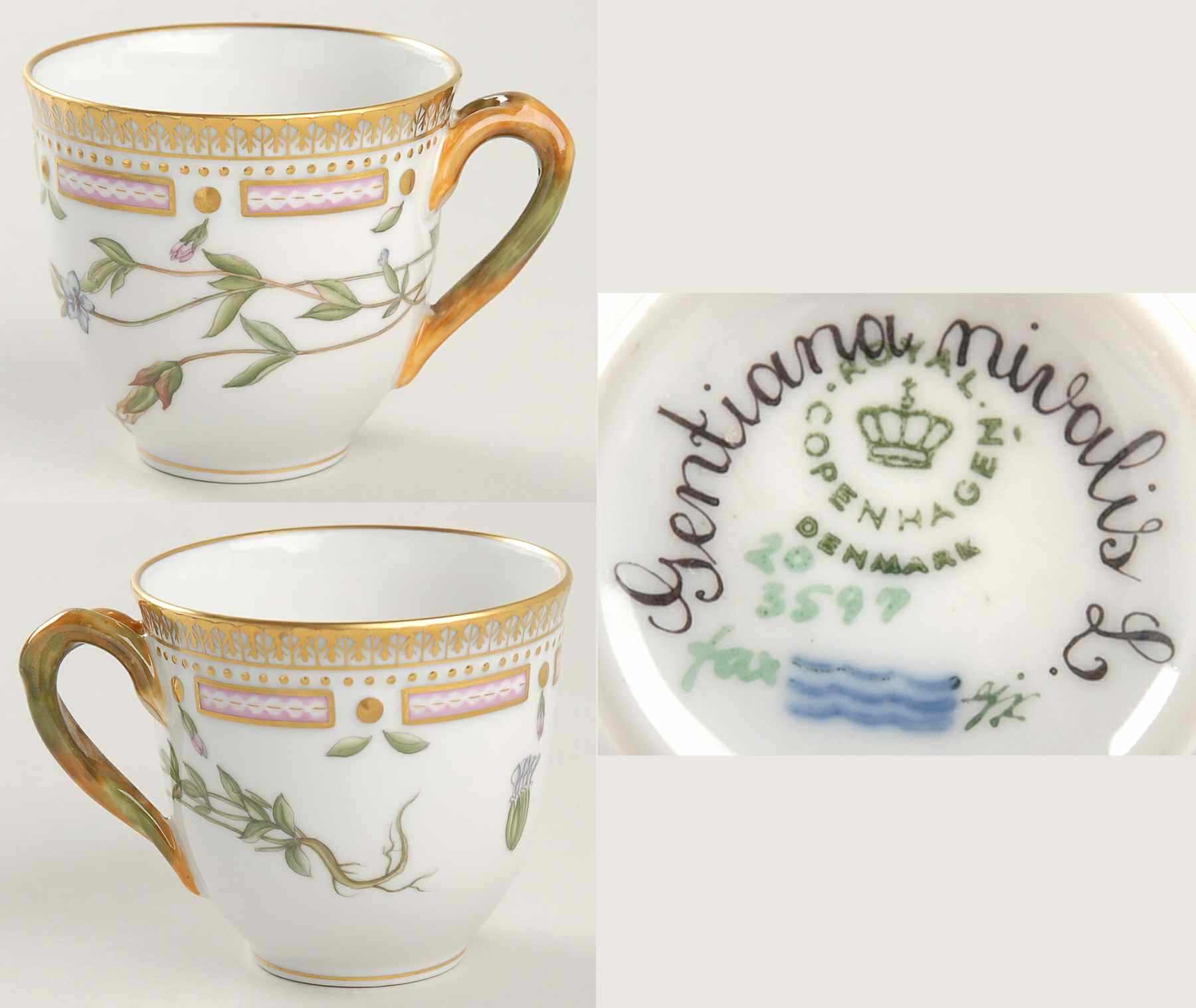 Flora Danica (1961 To Current) Flat Cup-Gentiana nivalis L by Royal Copenhagen-1