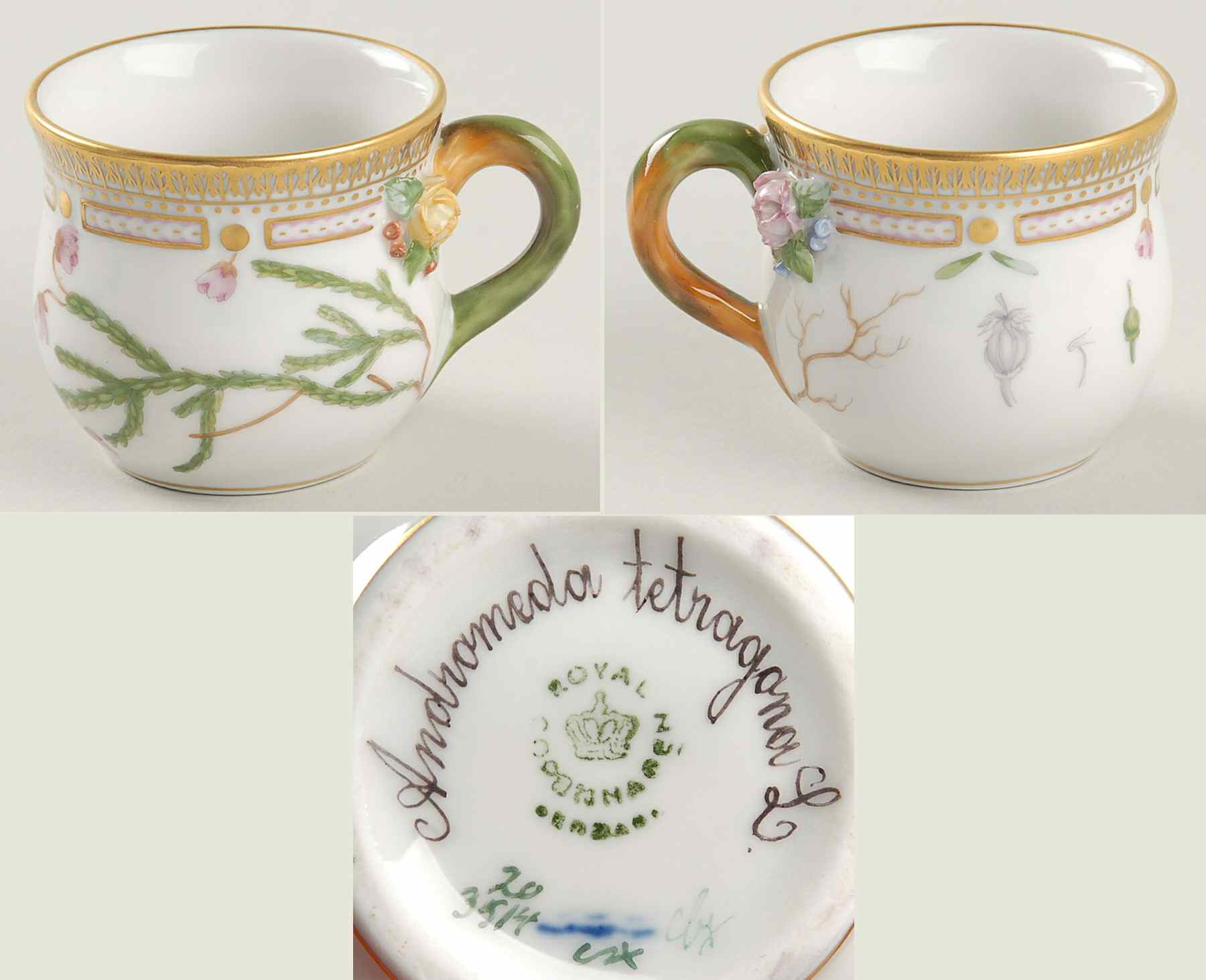 Flora Danica (1961 To Current) Round Custard Cup-Andromeda tetragona L by Royal Copenhagen-1