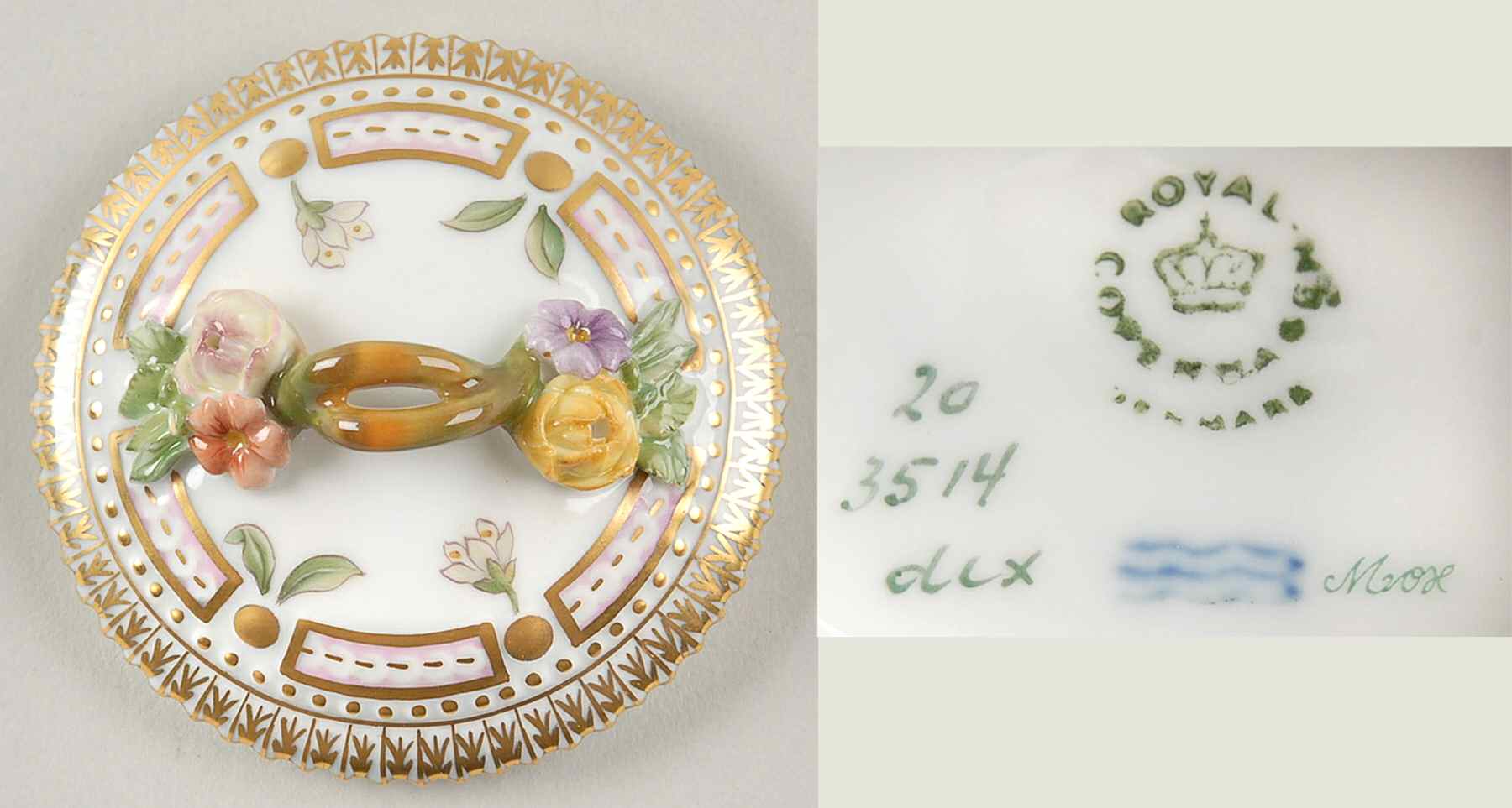 Flora Danica (1961 To Current) Round Custard Lid-No Decal by Royal Copenhagen-1