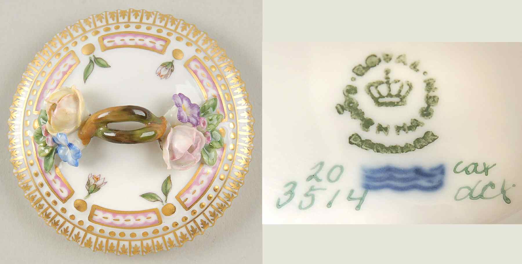 Flora Danica (1961 To Current) Round Custard Lid-No Decal by Royal Copenhagen-1