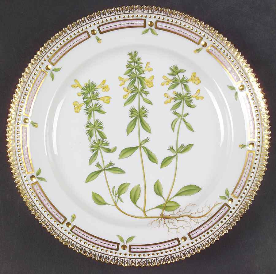 Flora Danica (1961 To Current) Luncheon Plate-Stachys annuus L by Royal Copenhagen-1