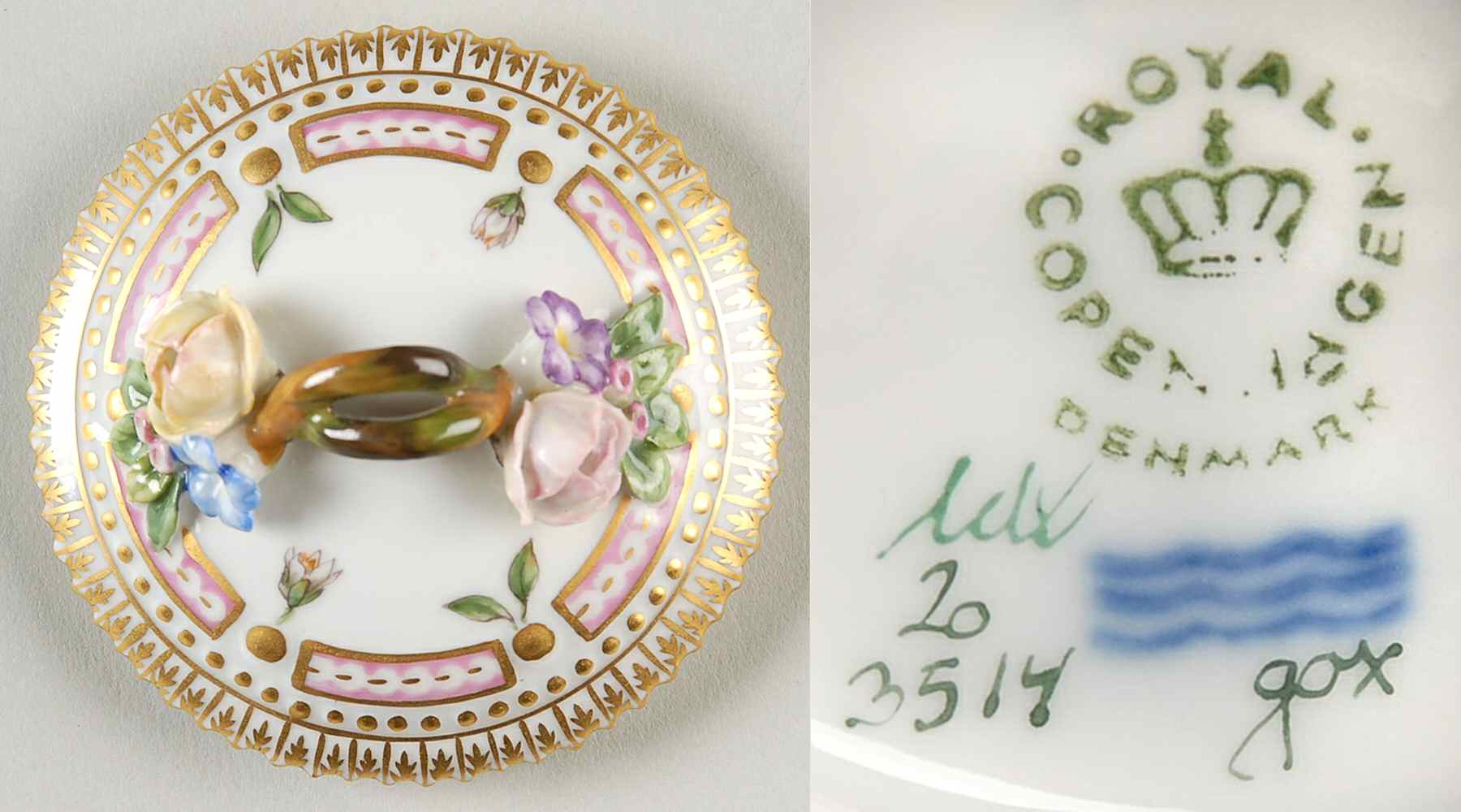 Flora Danica (1961 To Current) Round Custard Lid-No Decal by Royal Copenhagen-1