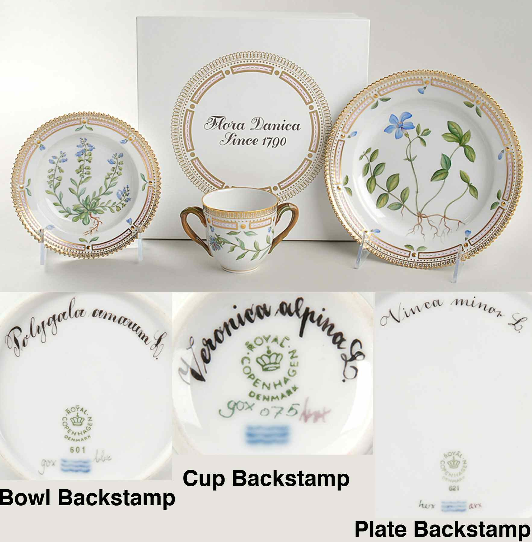 Flora Danica (1961 To Current) (3 Piece) Boy Child's Set & Box by Royal Copenhagen-1