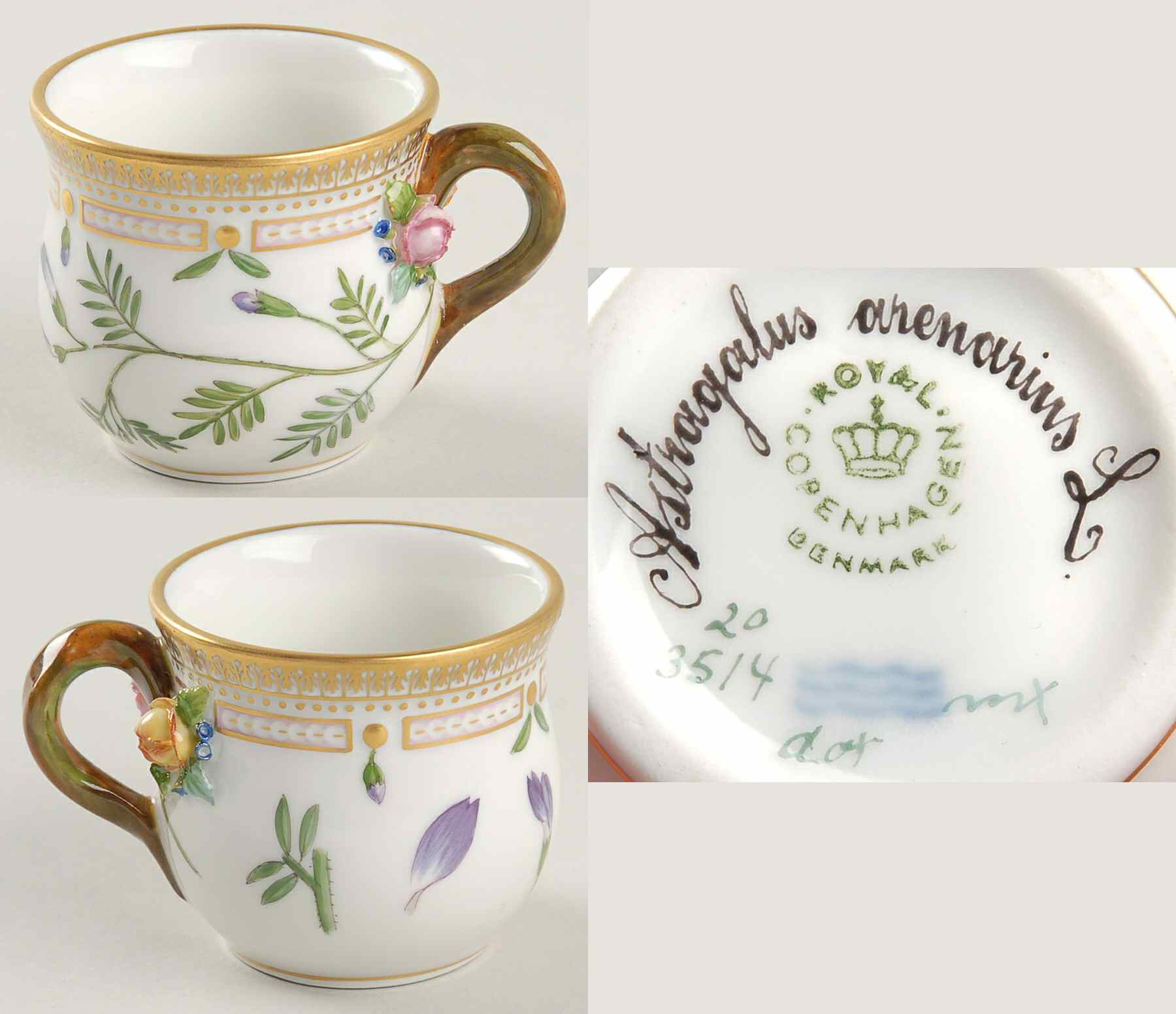Flora Danica (1961 To Current) Round Custard Cup-Astragalus arenarius L by Royal Copenhagen-1