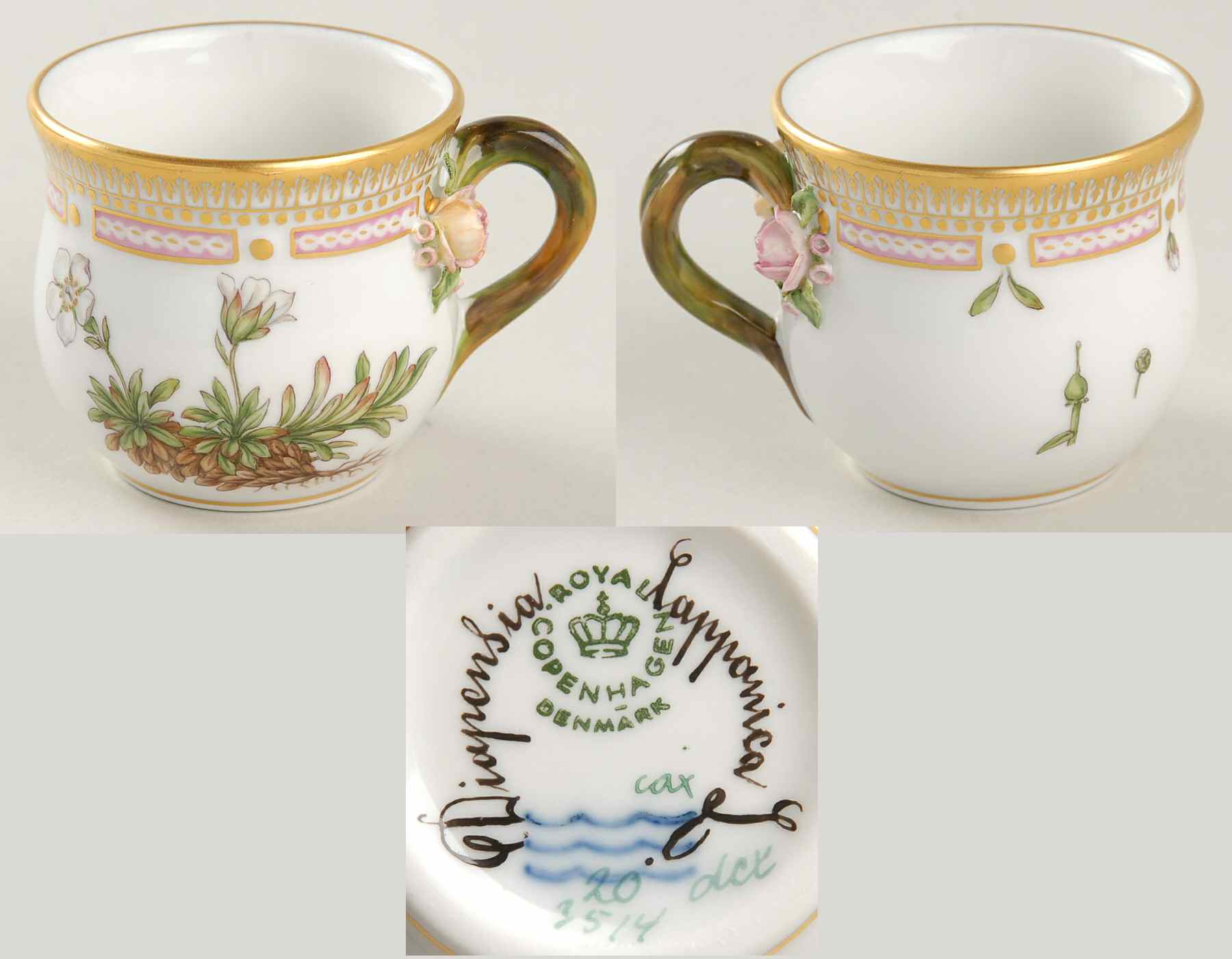 Flora Danica (1961 To Current) Round Custard Cup-Diapensia lapponica L by Royal Copenhagen-1