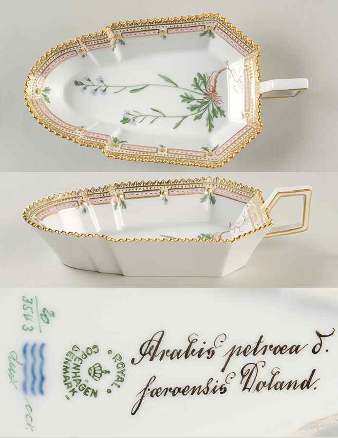 Flora Danica (1961 To Current) 7" Pickle/Accent Dish-Arabis petroea S. jaroenis D by Royal Copenhagen-1