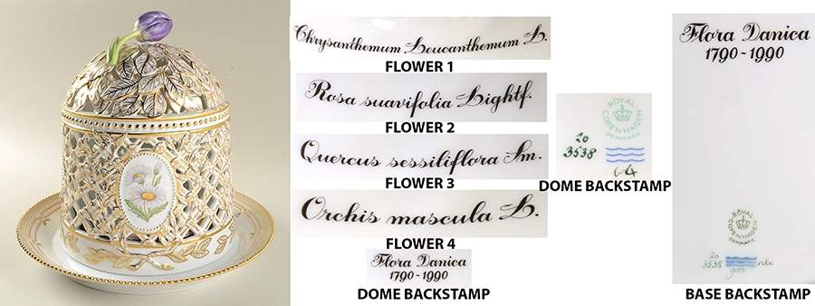 Flora Danica (1961 To Current) Round Ice Dome & Base by Royal Copenhagen-1