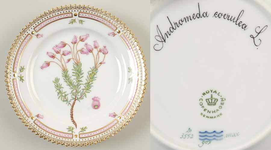 Flora Danica (1961 To Current) Bread & Butter Plate-Andromeda coerulea L. by Royal Copenhagen-1