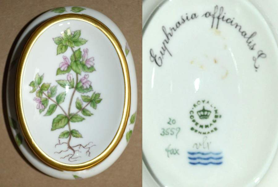 Flora Danica (1961 To Current) Salt Cellar-Euphrasia officinalis L. by Royal Copenhagen-1