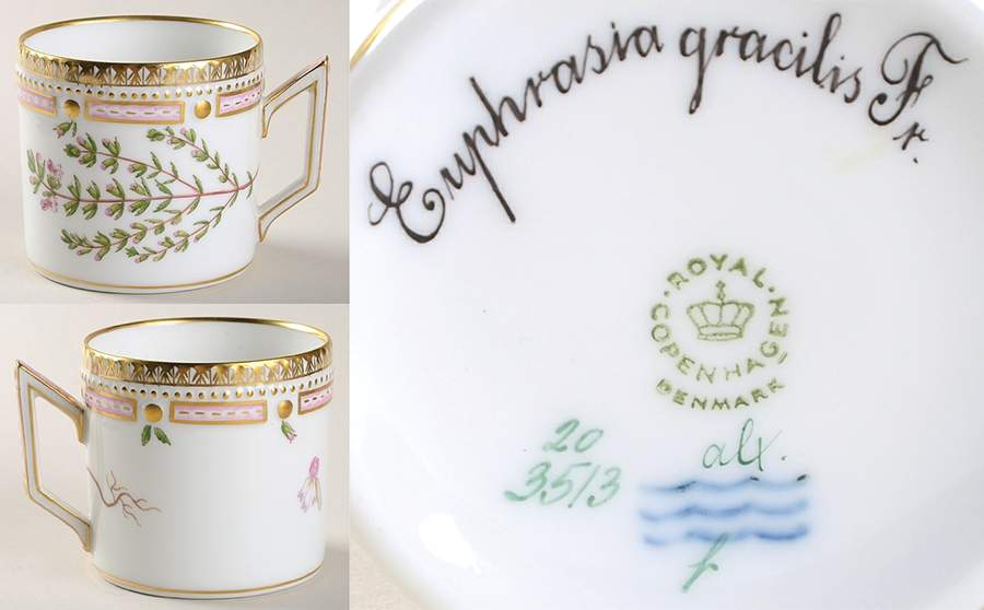 Flora Danica (1961 To Current) Chocolate Cup-Euphrasia gracilis Fr by Royal Copenhagen-1