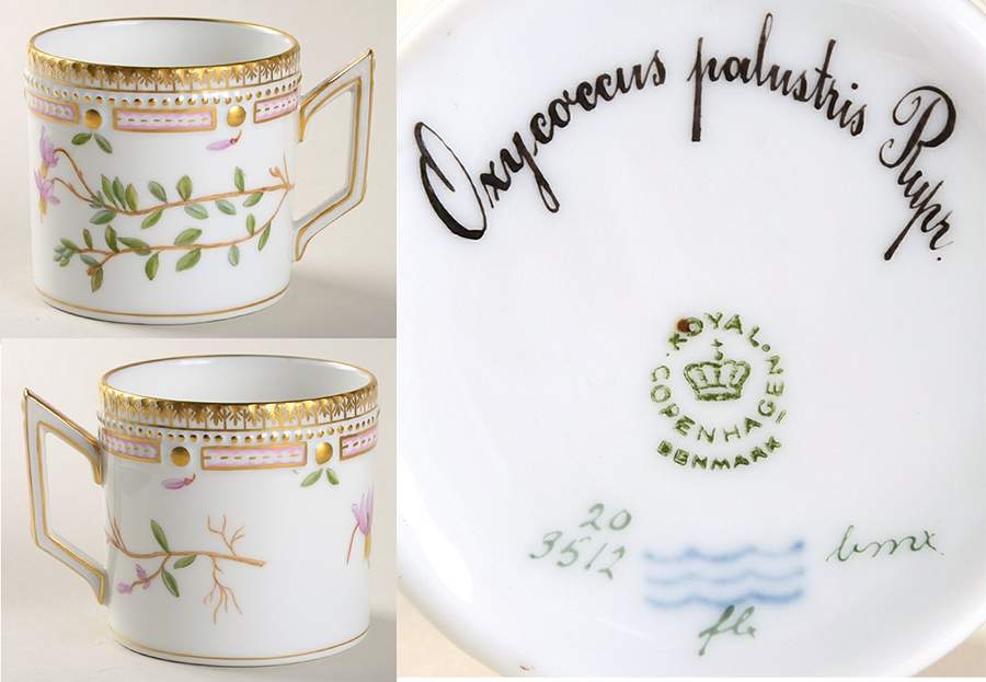 Flora Danica (1961 To Current) Chocolate Cup-Oxycoecus palustris Rupr by Royal Copenhagen-1