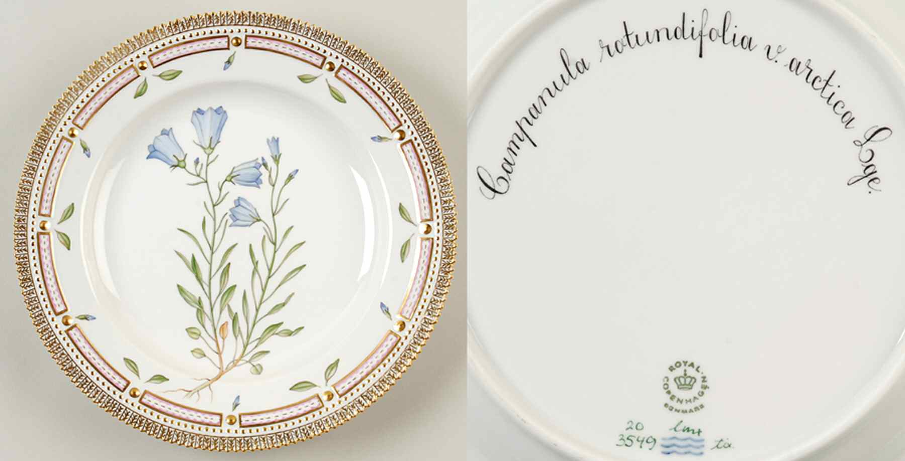 Flora Danica (1961 To Current) Dinner Plate-Campanula rotundifolia L. by Royal Copenhagen-1
