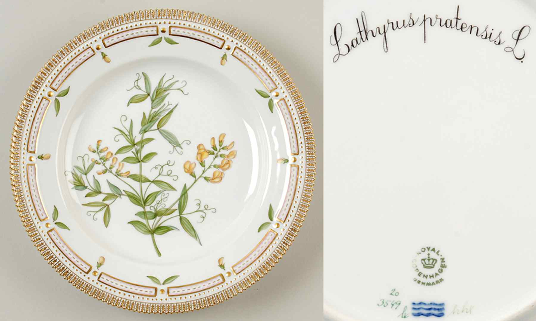 Flora Danica (1961 To Current) Dinner Plate-Lathyrus pratensis L by Royal Copenhagen-1