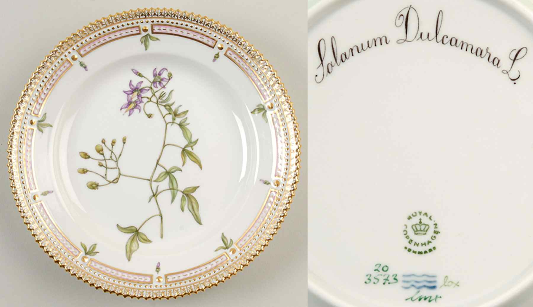 Flora Danica (1961 To Current) Salad Plate-Solanum Dulcamara L by Royal Copenhagen-1