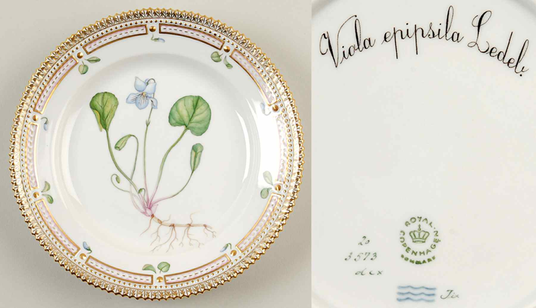 Flora Danica (1961 To Current) Salad Plate-Viola epipsila Ledeb by Royal Copenhagen-1