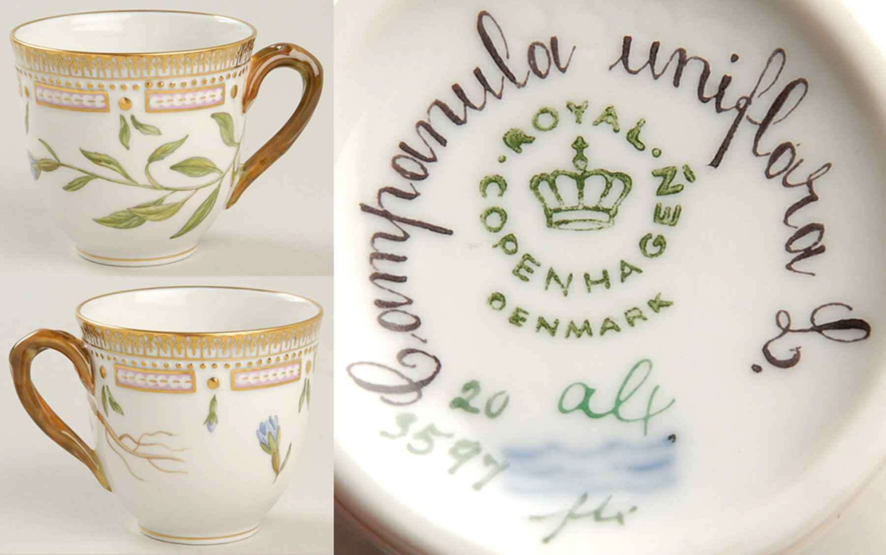 Flora Danica (1961 To Current) Flat Cup-Campanula uniflara L. by Royal Copenhagen-1