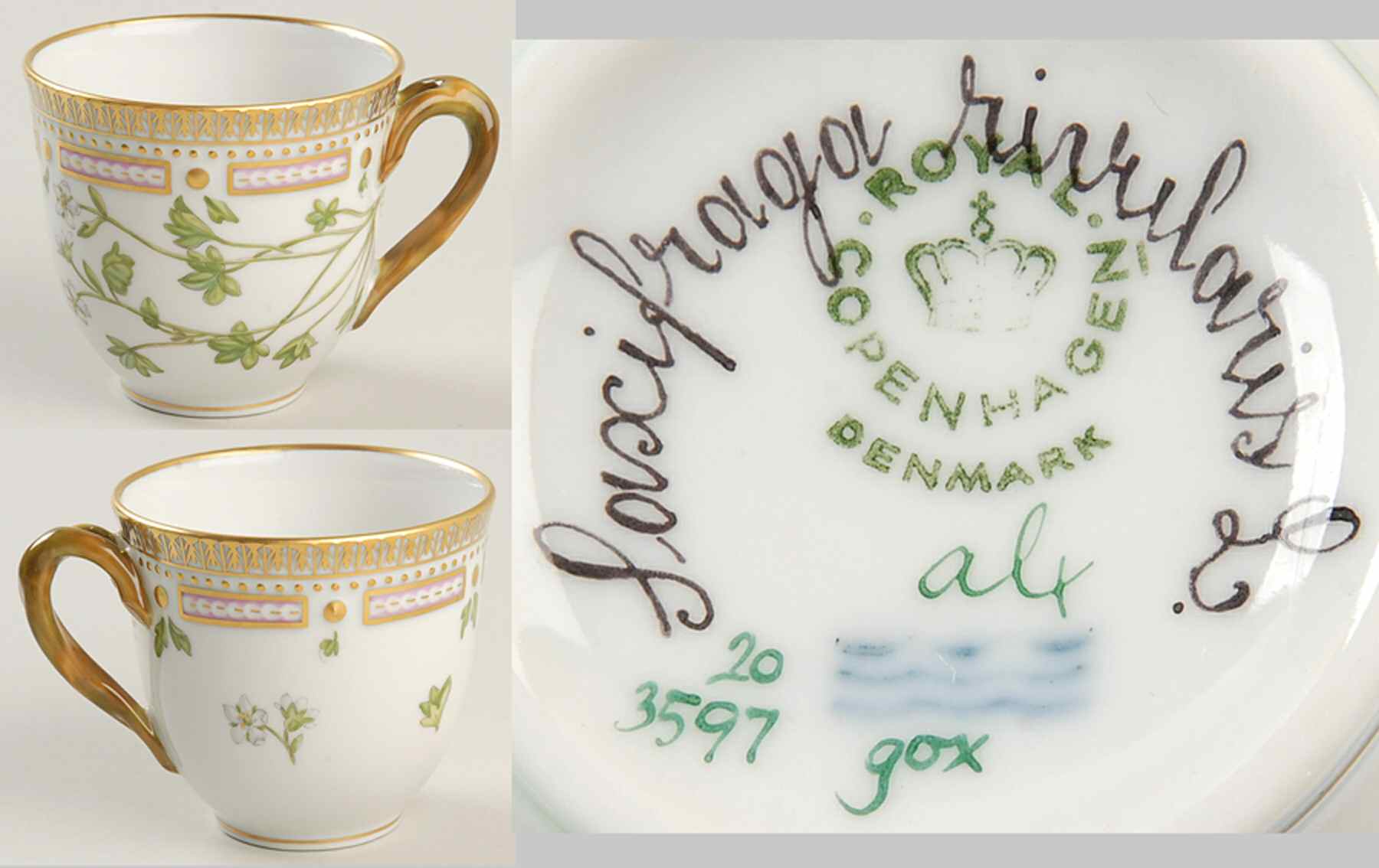 Flora Danica (1961 To Current) Flat Cup-Sascifraga rivularis L. by Royal Copenhagen-1