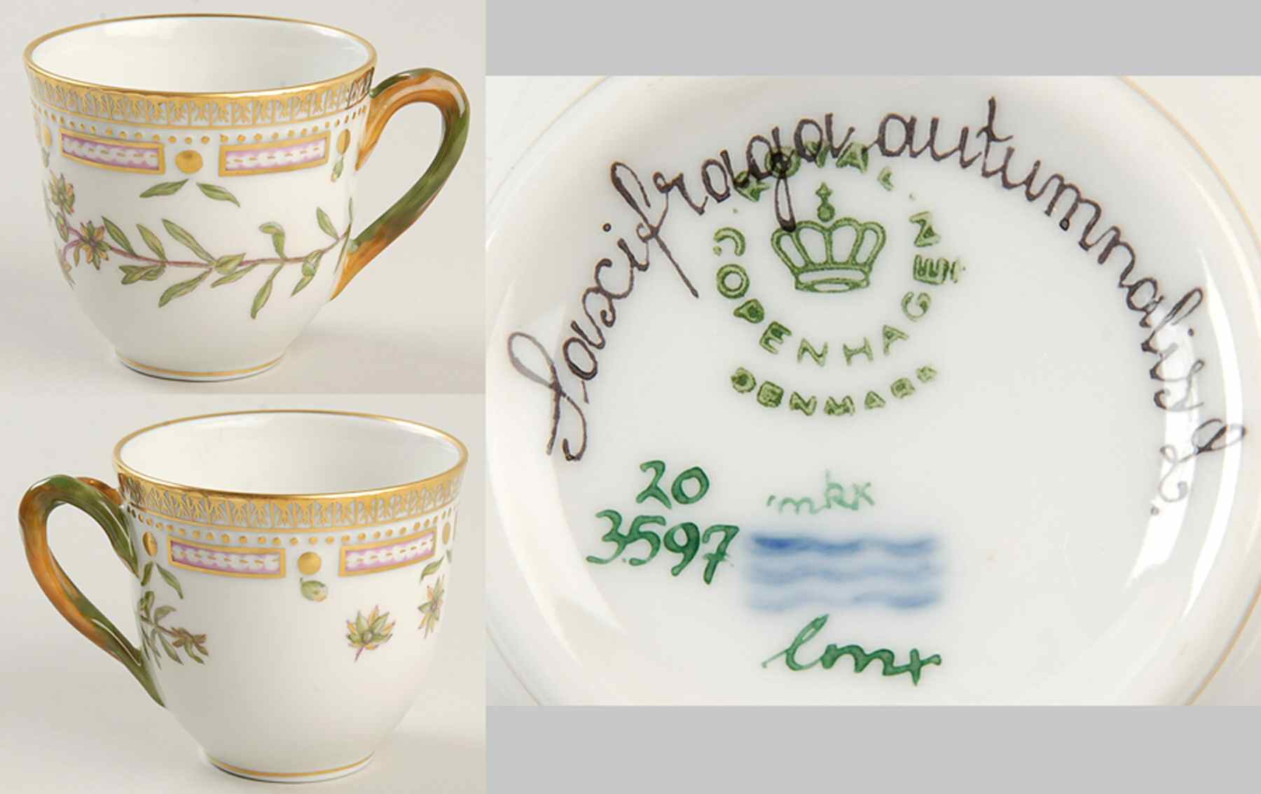 Flora Danica (1961 To Current) Flat Cup-Sascifraga autumnalis L. by Royal Copenhagen-1