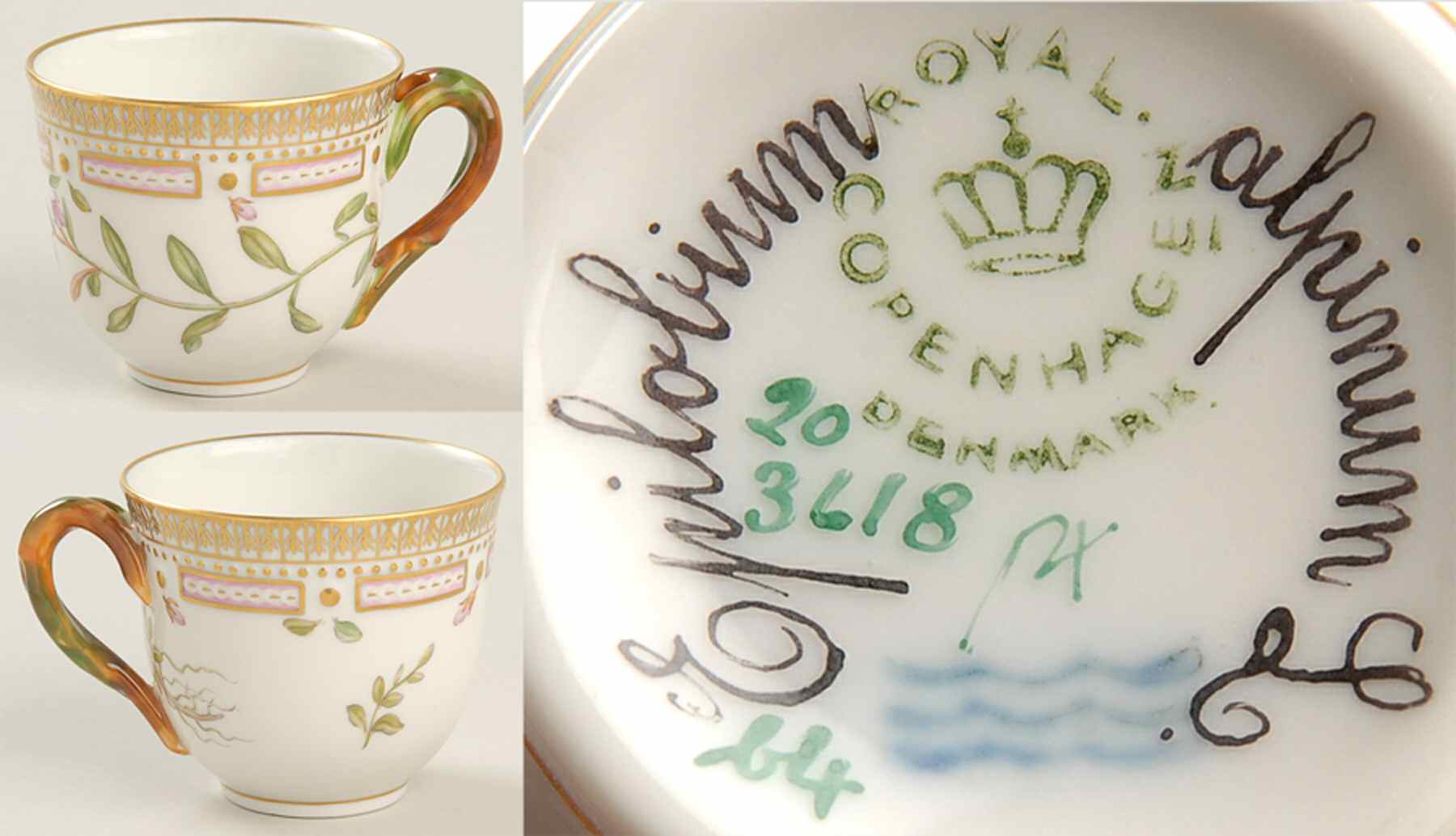 Flora Danica (1961 To Current) Flat Demitasse Cup-Epilobium alpinum L by Royal Copenhagen-1