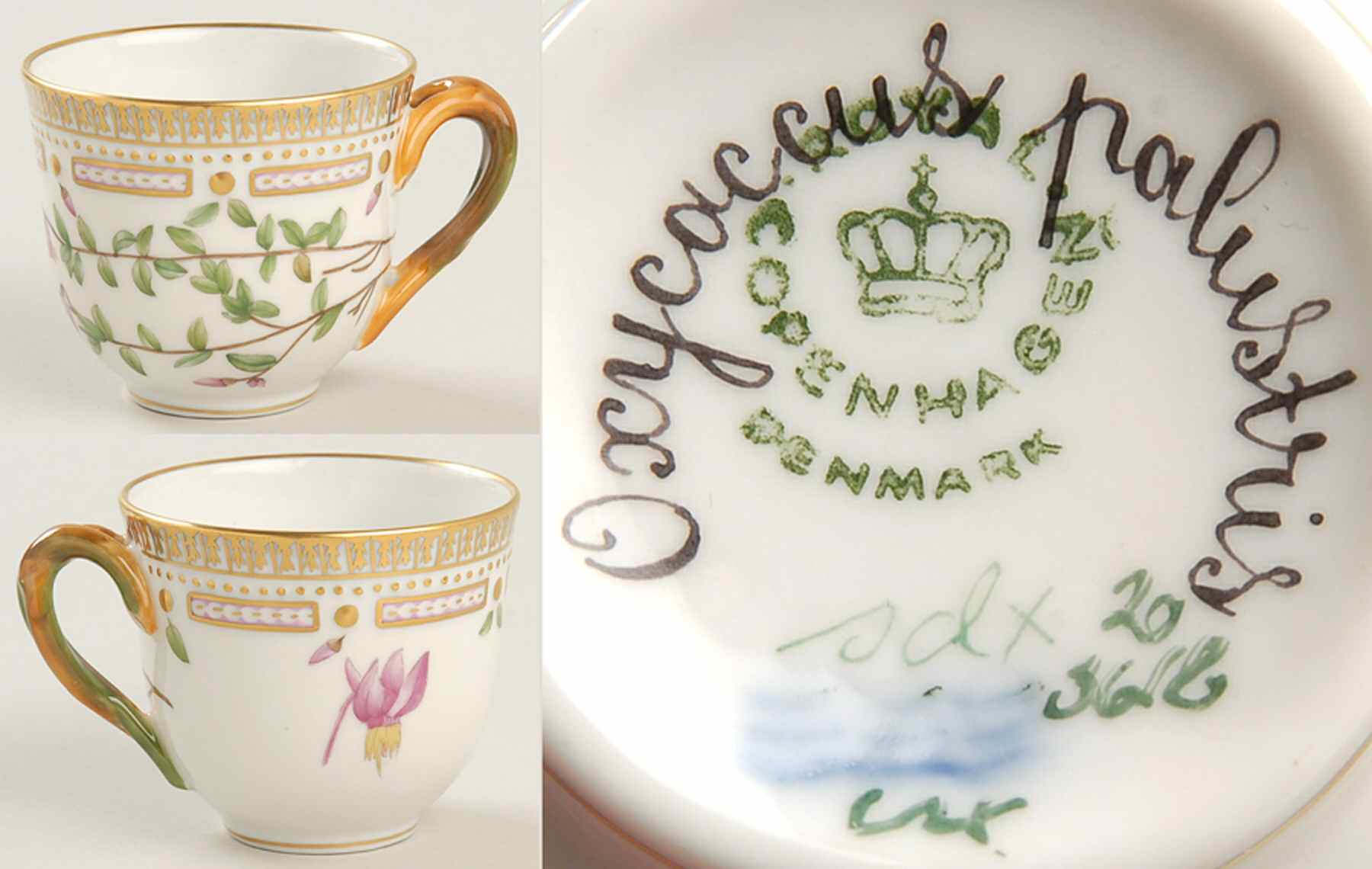 Flora Danica (1961 To Current) Flat Demitasse Cup-Oxycoccus palustris by Royal Copenhagen-1