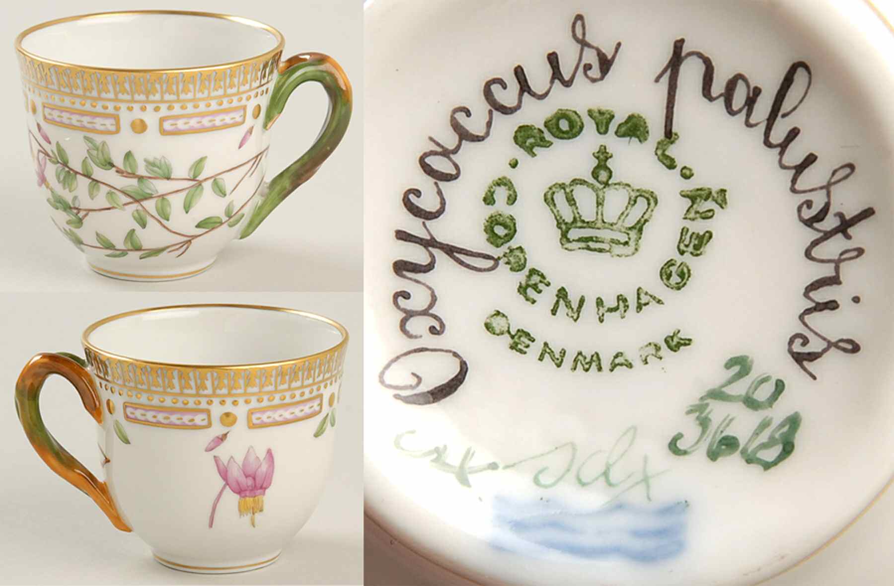 Flora Danica (1961 To Current) Flat Demitasse Cup-Oxycoccus palustris by Royal Copenhagen-1