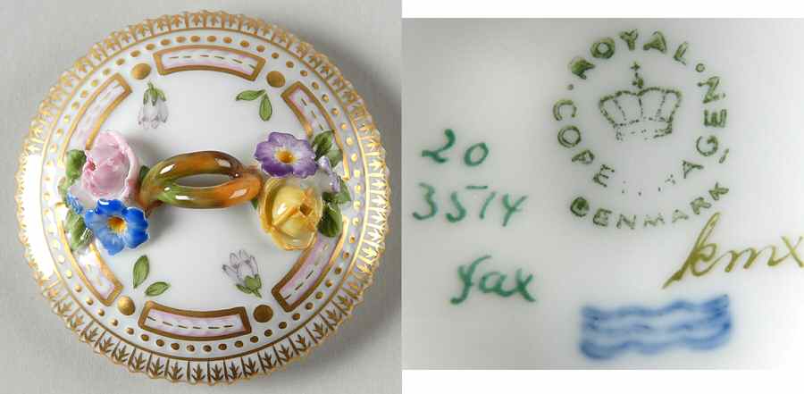 Flora Danica (1961 To Current) Round Custard Cup-Lid-No Decal by Royal Copenhagen-1