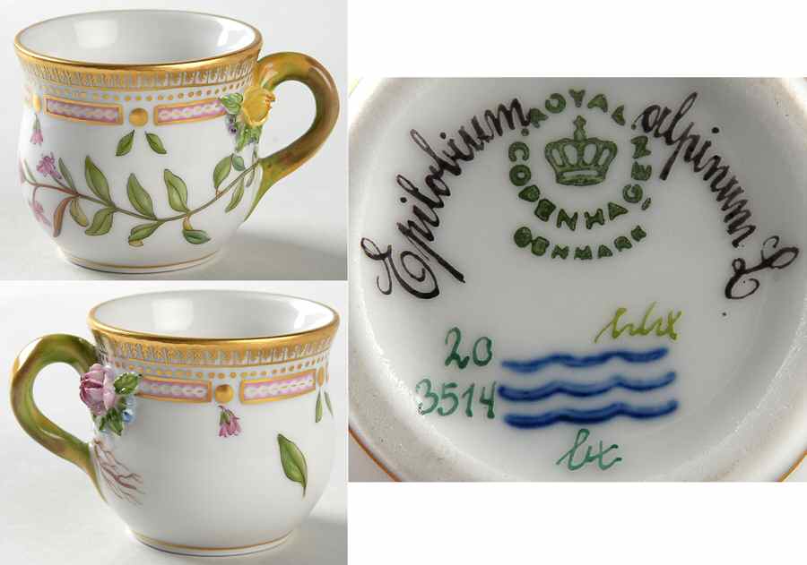 Flora Danica (1961 To Current) Round Custard Cup-Epilobium alpinum L. by Royal Copenhagen-1