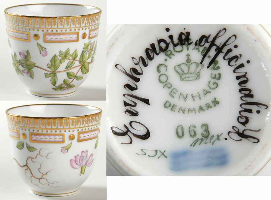 Flora Danica (1961 To Current) Demitasse Cup No Handles-Euphrasia officinalis L by Royal Copenhagen-1