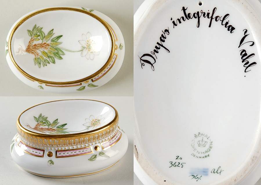 Flora Danica (1961 To Current) Salt Cellar-Dryas integrifolia Vahl by Royal Copenhagen-1