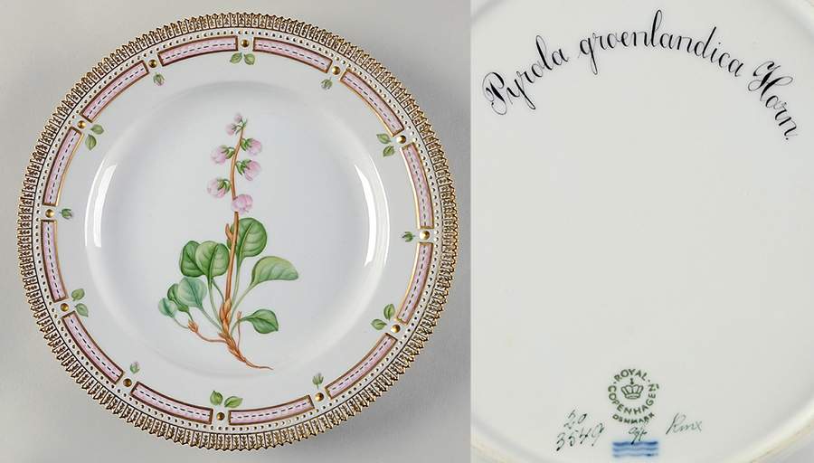 Flora Danica (1961 To Current) Dinner Plate-Pyrola groeenlandica Horn. by Royal Copenhagen-1
