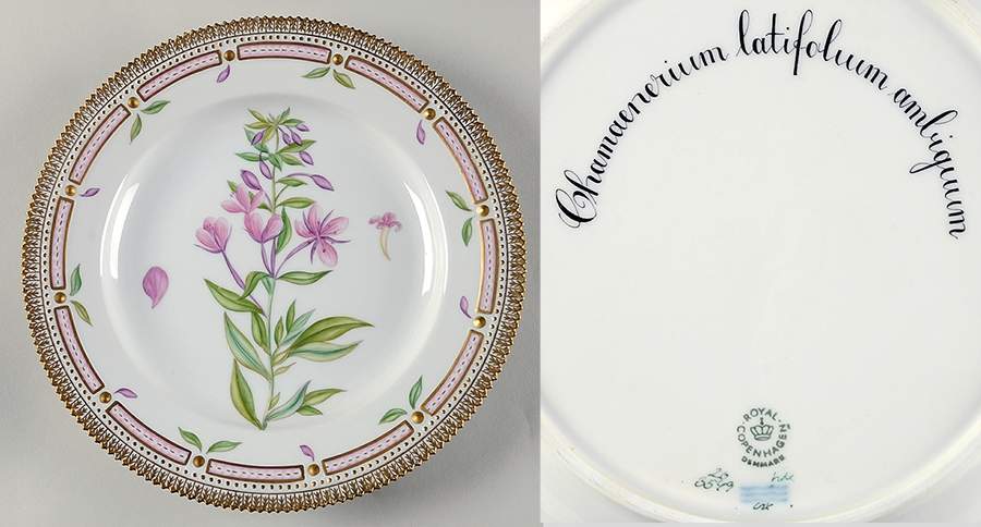 Flora Danica (1961 To Current) Dinner Plate-Chamaenerium latifobum ambiguum by Royal Copenhagen-1