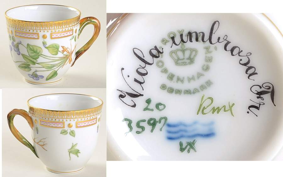 Flora Danica (1961 To Current) Flat Cup-Viola umbrasa Fr. by Royal Copenhagen-1