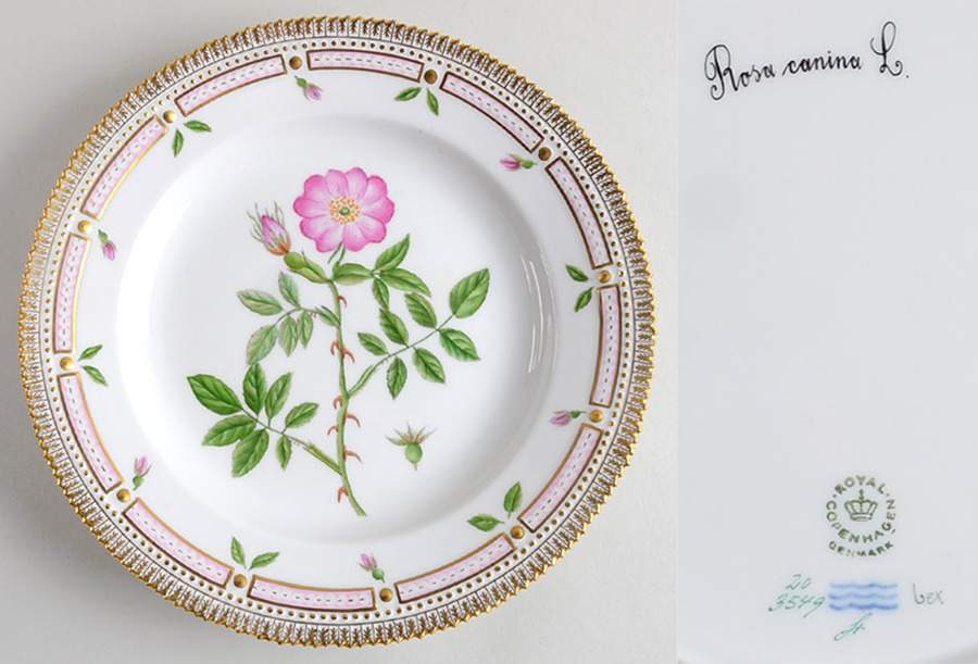 Flora Danica (1961 To Current) Dinner Plate-Rosa canian L. by Royal Copenhagen-1