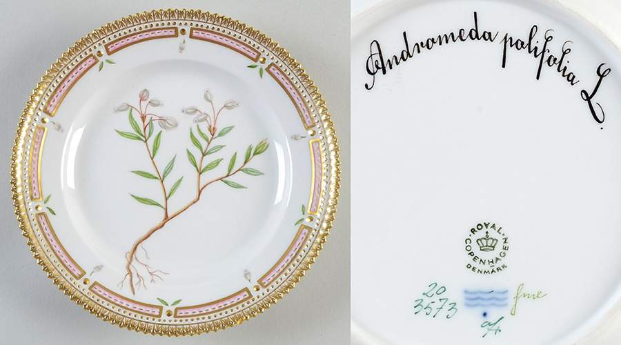 Flora Danica (1961 To Current) Salad Plate-Andromeda polifolia L by Royal Copenhagen-1