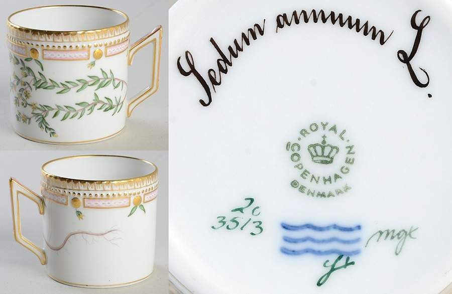 Flora Danica (1961 To Current) Chocolate Cup-Sedum Annunm L. by Royal Copenhagen-1