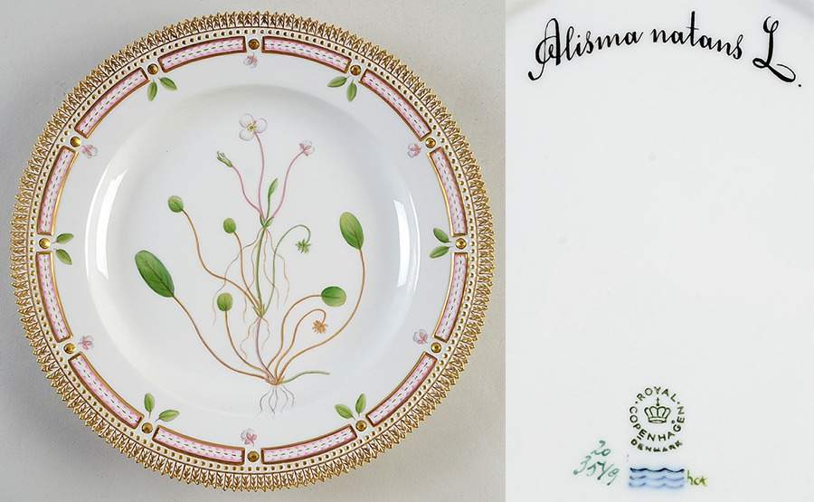 Flora Danica (1961 To Current) Dinner Plate-Alisma natans L by Royal Copenhagen-1