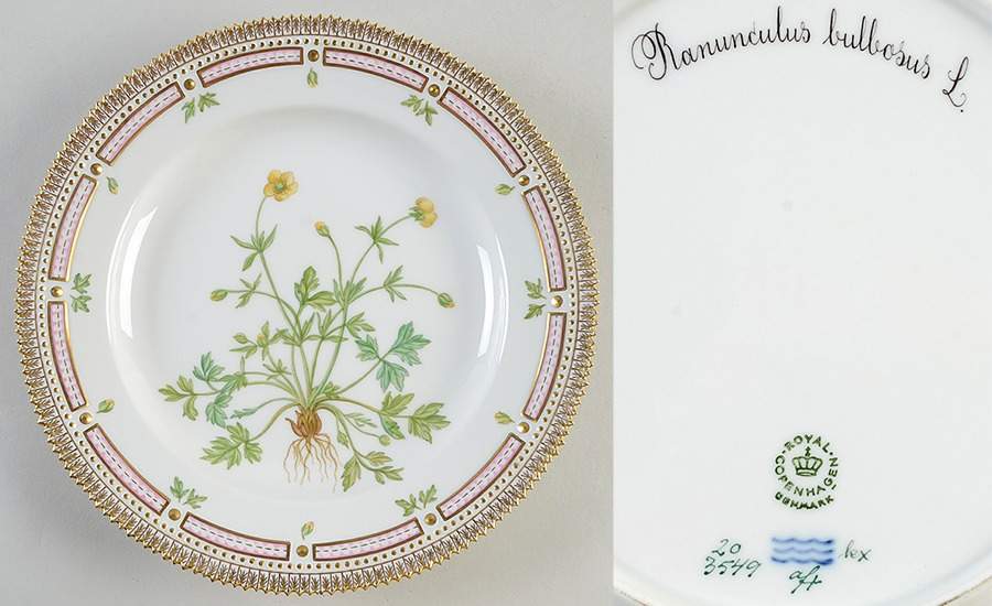 Flora Danica (1961 To Current) Dinner Plate-Ranunculus bulbosus L. by Royal Copenhagen-1