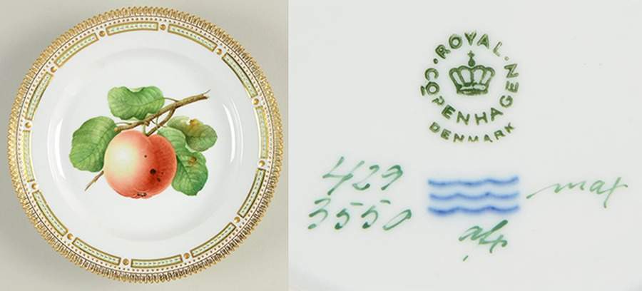 Flora Danica (1961 To Current) Fruit Service Luncheon Plate "Apple" by Royal Copenhagen-1